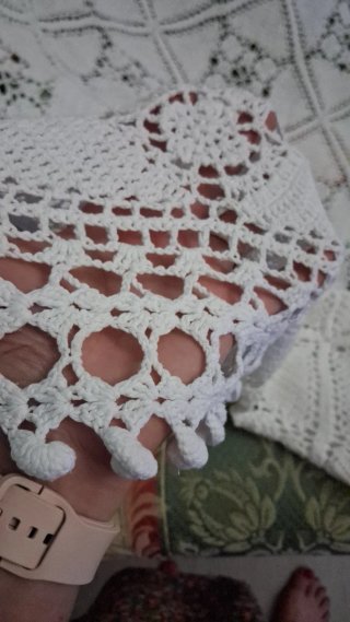 Copriletto uncinetto fatto a mano
