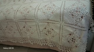 Copriletto uncinetto fatto a mano