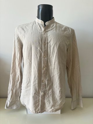 Camisa Selected Homme Beige Manga Larga