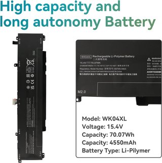 Batteria K KYUER WK04XL 15,4V 5200mAh per HP Omen