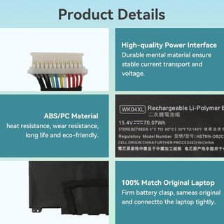 Batteria K KYUER WK04XL 15,4V 5200mAh per HP Omen