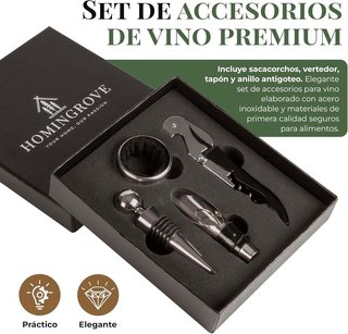 Homingrove botellero 10 botellas 4 copas Madera