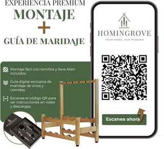 Homingrove botellero 10 botellas 4 copas Madera