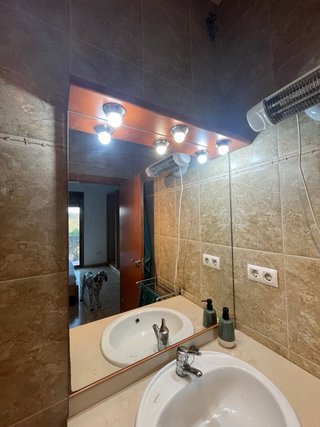 Mueble de baño completo madera y blanco