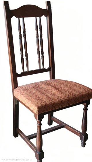 6 Sillas de Comedor Madera Tapizadas