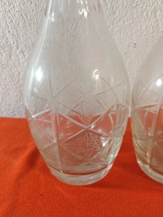 Coppia bottiglie cristallo molato del 900