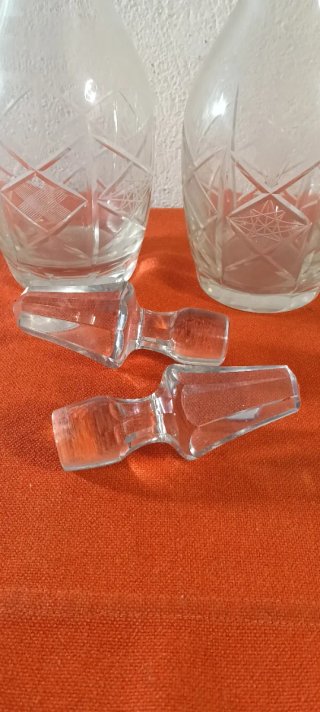 Coppia bottiglie cristallo molato del 900