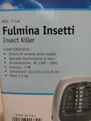 Zanzariera elettrica / Fulmina insetti