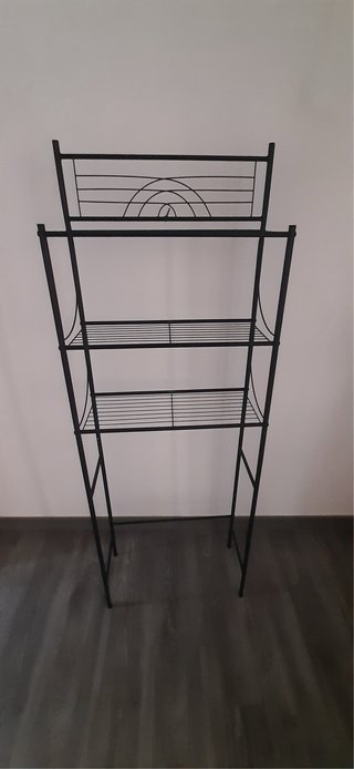Estantería de hierro forjado negra
