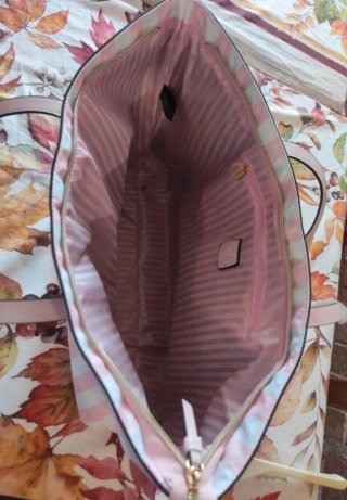 Bolso Victoria's Secret Rayas Rosa y Blanco