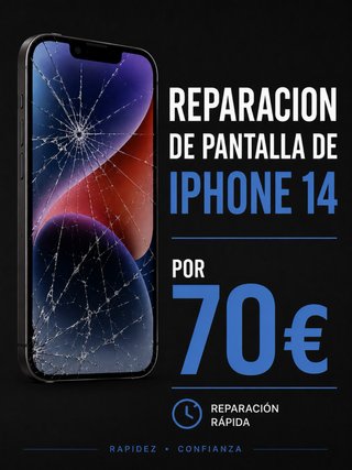 Cambio reparacion pantalla iphone 14