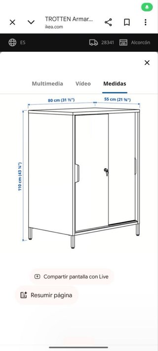 Armario Metálico Blanco Ikea