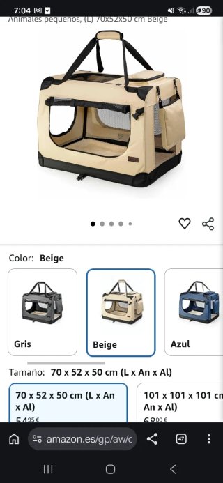 Transportín perro Lionto beige y negro
