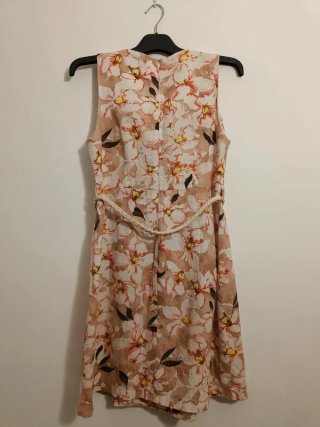 Vestito floreale beige e rosa