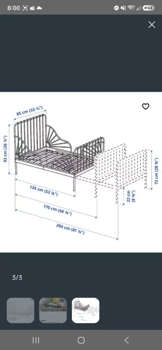 Cama extensible infantil Ikea blanca