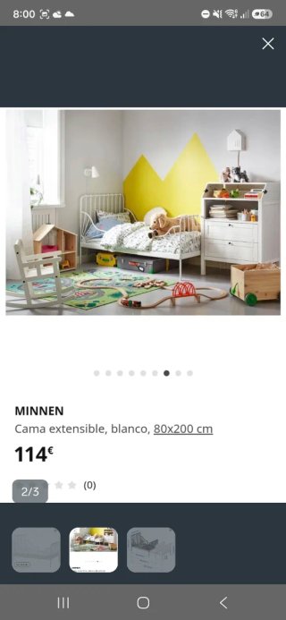 Cama extensible infantil Ikea blanca