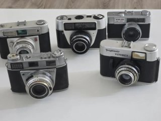 Lote 5 Cámaras Analógicas Kodak, Voigtlander, Werl