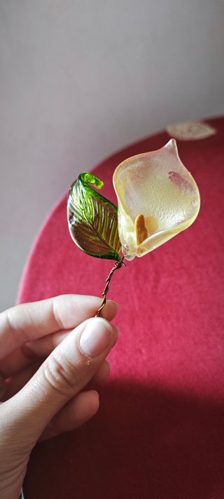 Spilla Calla Lily Vetro Vintage