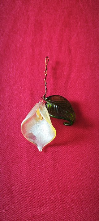 Spilla Calla Lily Vetro Vintage