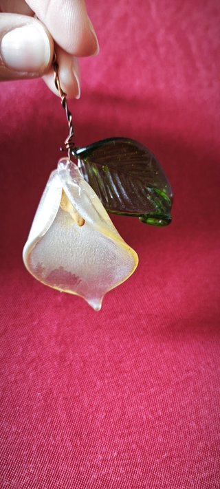 Spilla Calla Lily Vetro Vintage