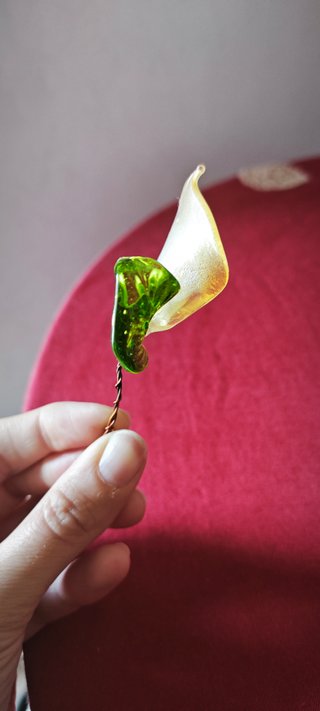 Spilla Calla Lily Vetro Vintage
