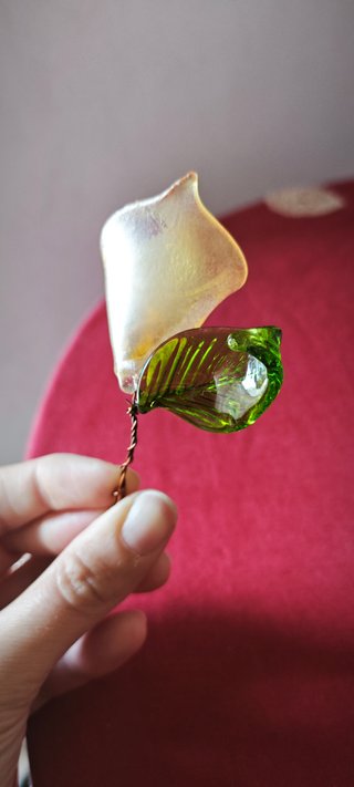 Spilla Calla Lily Vetro Vintage