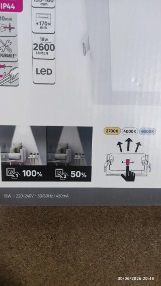 Inspire Extraflat LED empotrable 18W 2600lm IP44