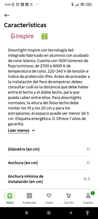 Inspire Extraflat LED empotrable 18W 2600lm IP44