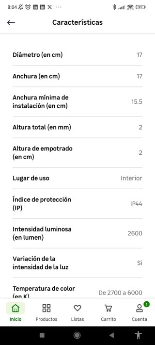 Inspire Extraflat LED empotrable 18W 2600lm IP44