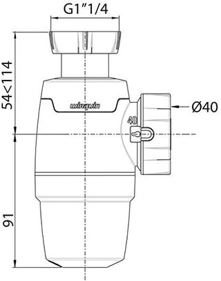 Wirquin D40 30722160 Neo Air - Sifón para lavabo, diámetro 40, color blanco
