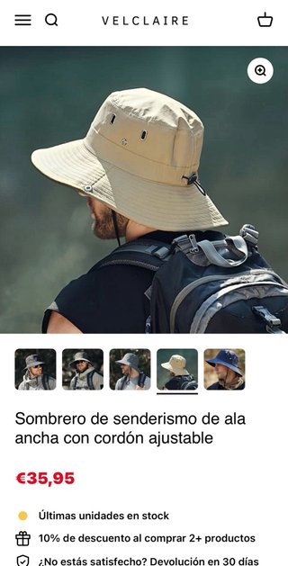 Sombrero senderismo ajustable