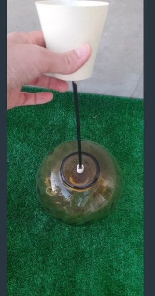 Lámpara colgante cristal marrón