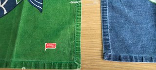 Paños de cocina vintage FINDUS pez azul/verde