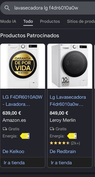 Lavadora LG 10/6kg TARA
