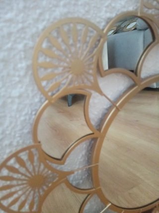 Espejo Decorativo Dorado Redondo