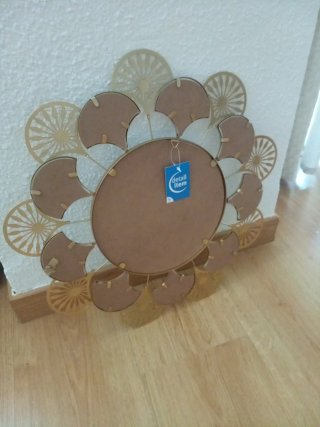 Espejo Decorativo Dorado Redondo