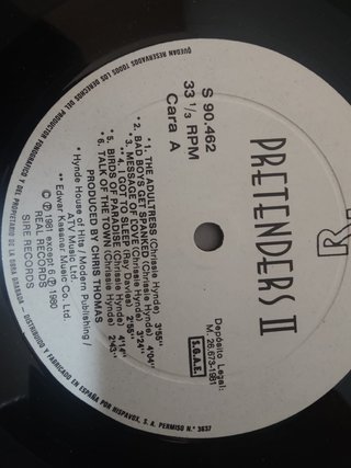 Pretenders II LP Vinilo Chrissie Hynde 1981