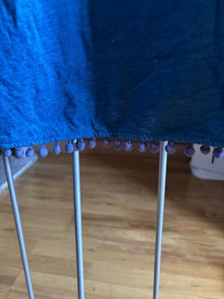 Vestido Sfera azul con pompones
