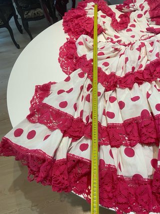 135 Vestido Flamenca Gitana Lunares Rosa