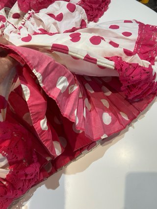 135 Vestido Flamenca Gitana Lunares Rosa