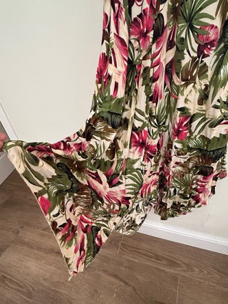 Vestido largo estampado tropical