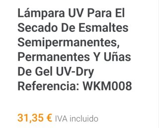 Lámpara UV Secado Permanente Nestle Plata