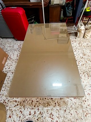 Mesa camilla madera con cristal a medida