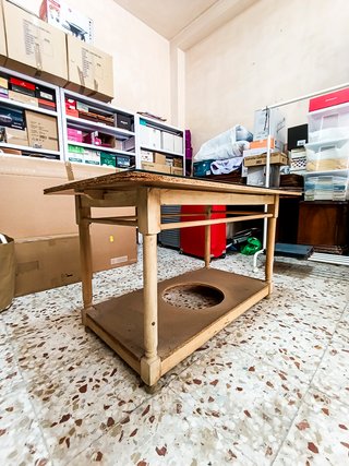 Mesa camilla madera con cristal a medida