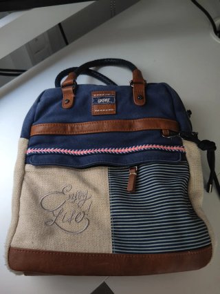 Mochila SKPAT Beige y Azul
