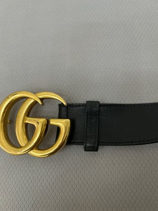 Cintura Gucci Marmont Pelle Oro Nero