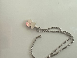 Colgante Tous Oso Piedra Negra y cadena Plata