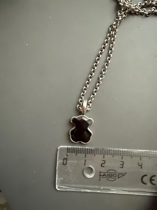 Colgante Tous Oso Piedra Negra y cadena Plata
