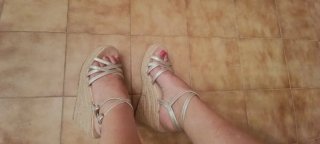 Cuñas plateadas talla 38