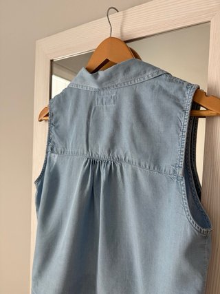Blusa sin mangas Lefties azul con bajo ajustable